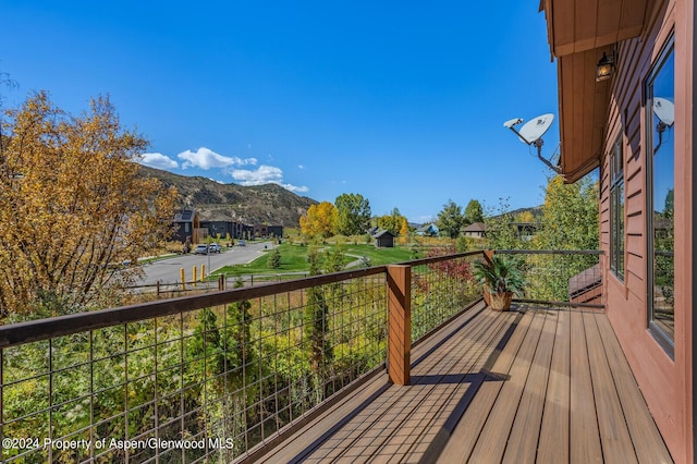 balcony with a mountain view