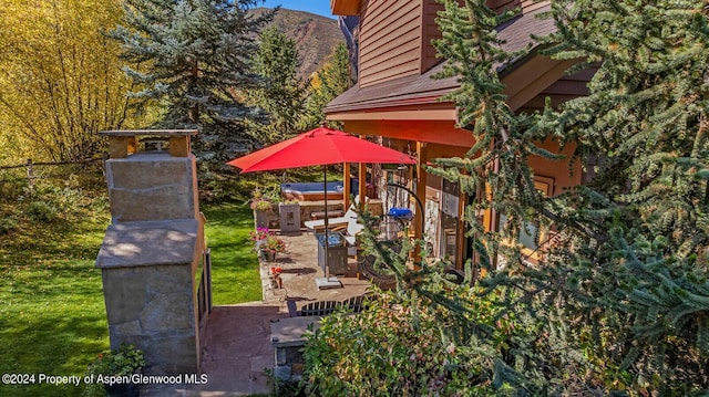 view of yard featuring a patio