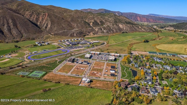 aerial view featuring a mountain view