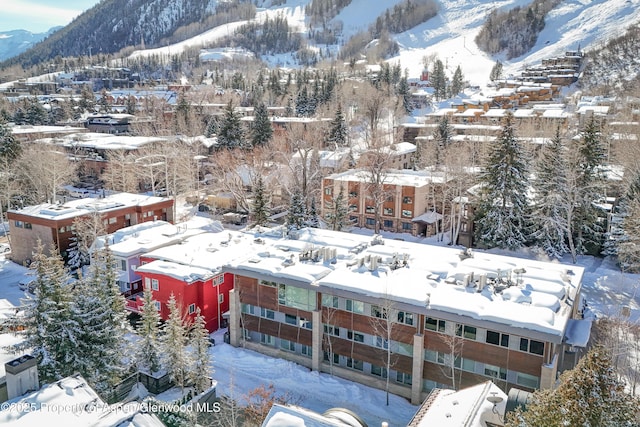 100 E Cooper Ave Unit 4, Aspen, CO 81611 - snowy aerial view with a mountain view