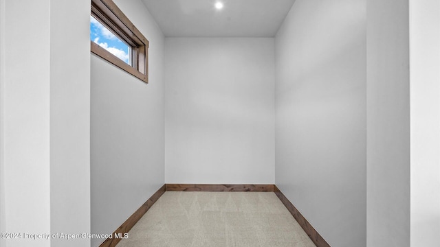 spare room with light colored carpet