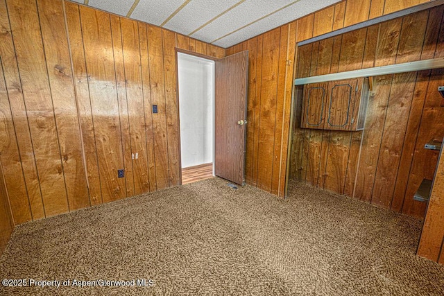 5990 County Road 7, Craig, CO 81625 - unfurnished bedroom featuring wood walls, carpet floors, and a closet