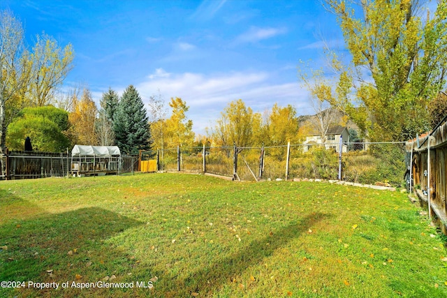 view of yard with an outdoor structure