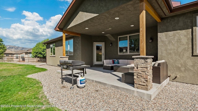 view of patio / terrace featuring an outdoor living space