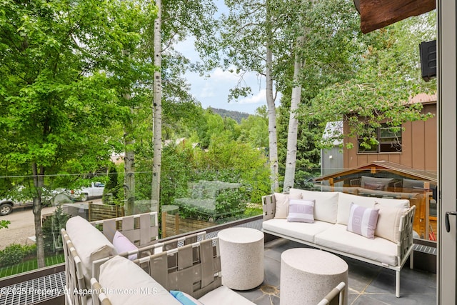 63 Smuggler Grove Rd, Aspen, CO 81611 - view of patio / terrace featuring outdoor lounge area