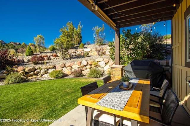 view of patio featuring grilling area