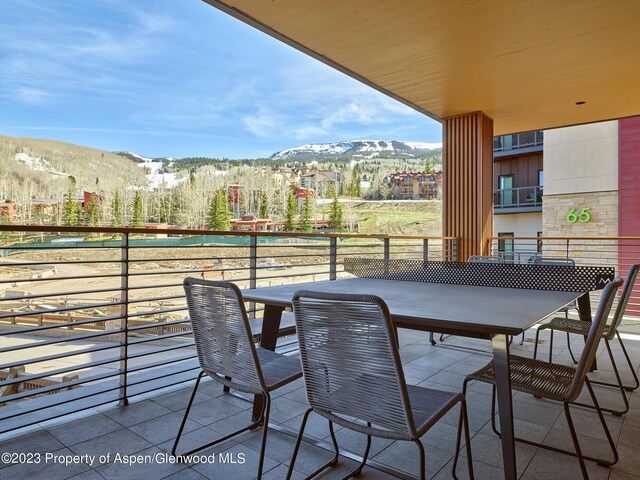 balcony with a mountain view