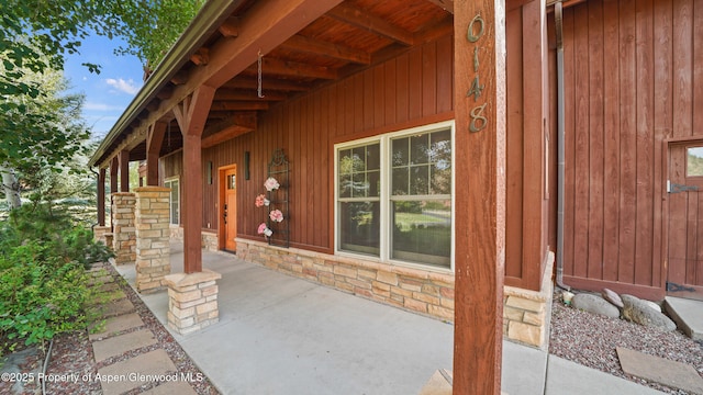 148 Laird Ln, Glenwood Springs, CO 81601 - property entrance featuring stone siding