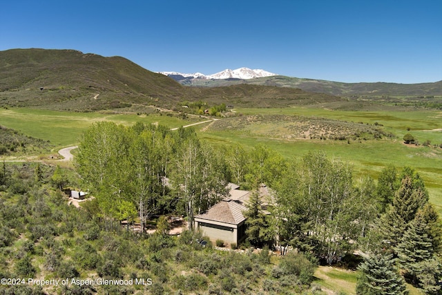 property view of mountains with a rural view