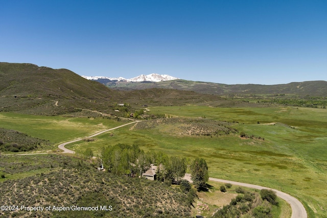 mountain view with a rural view