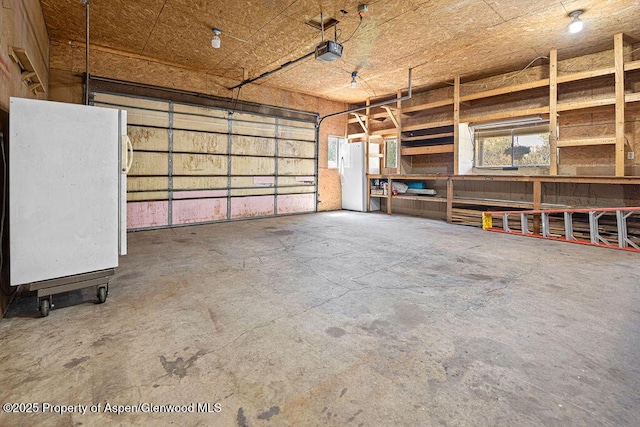 648 Colorado St, Craig, CO 81625 - garage featuring a garage door opener and freestanding refrigerator