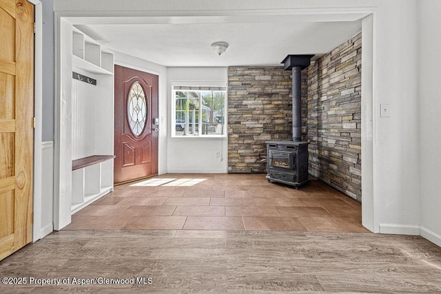 648 Colorado St, Craig, CO 81625 - foyer with a wood stove