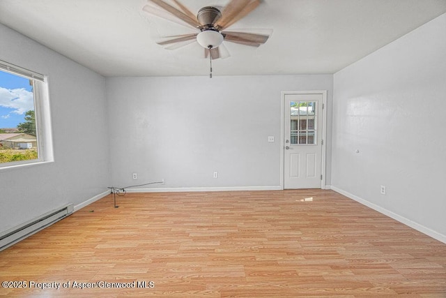 627 Lake St, Rangely, CO 81648 - spare room with light wood-style flooring and ceiling fan