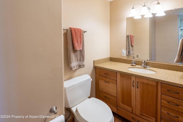 bathroom with vanity and toilet