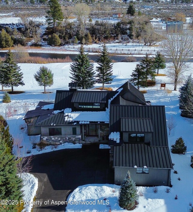 view of snowy aerial view