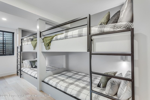 bedroom featuring light hardwood / wood-style flooring