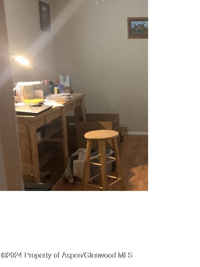 dining room with wood-type flooring