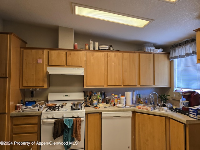 kitchen featuring sink and white appliances