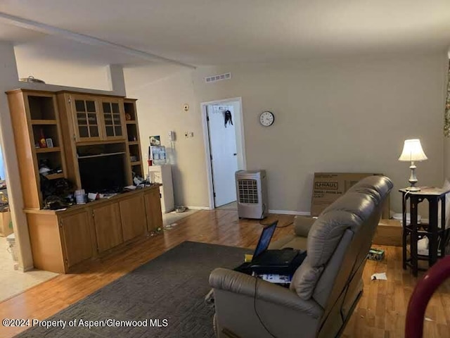 living room featuring light wood-type flooring