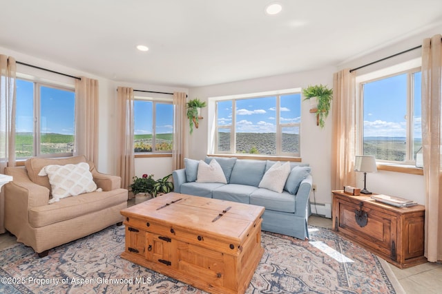 1210 County Road 103, Craig, CO 81625 - living room featuring recessed lighting and baseboard heating