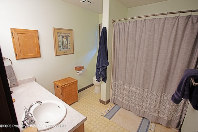 212 Safflower Ct, New Castle, CO 81647 - bathroom featuring vanity, tile patterned floors, and a shower with shower curtain