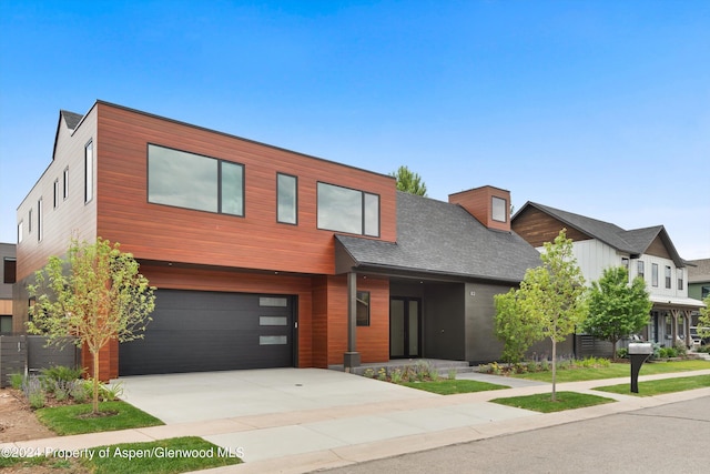 modern home with a garage