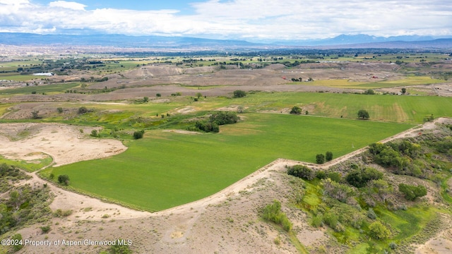 drone / aerial view with a mountain view