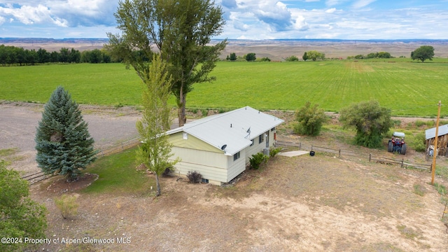 aerial view with a rural view