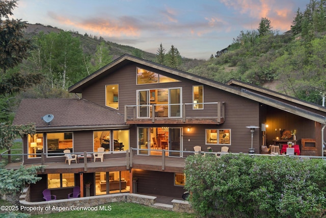 554 Sinclair Rd, Snowmass Village, CO 81615 - rear view of property featuring a balcony and a mountain view