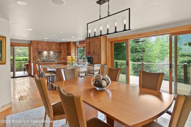 554 Sinclair Rd, Snowmass Village, CO 81615 - dining area with recessed lighting and light wood-style flooring