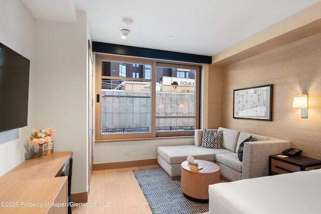 living room featuring light hardwood / wood-style floors