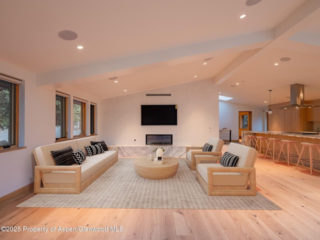 51 Roaring Fork Dr, Aspen, CO 81611 - living room featuring light wood-style flooring, recessed lighting, and baseboards