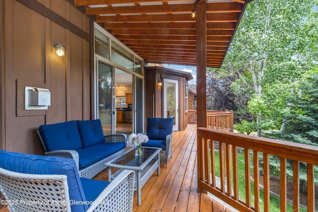 383 Faas Ranch Rd, New Castle, CO 81647 - wooden deck with outdoor lounge area