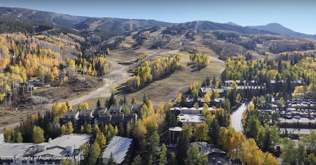 drone / aerial view with a mountain view