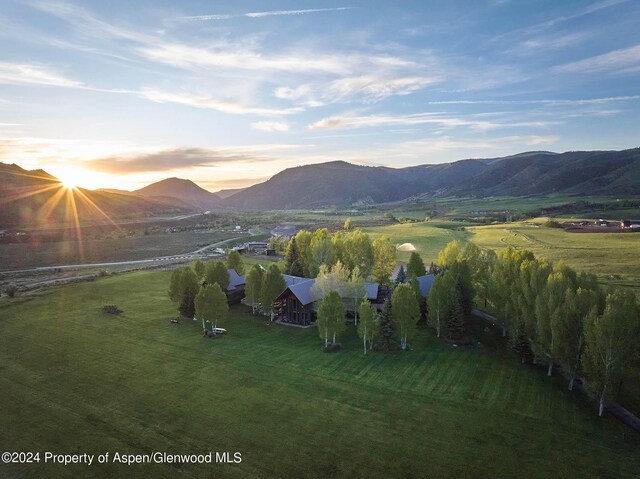 property view of mountains with a rural view