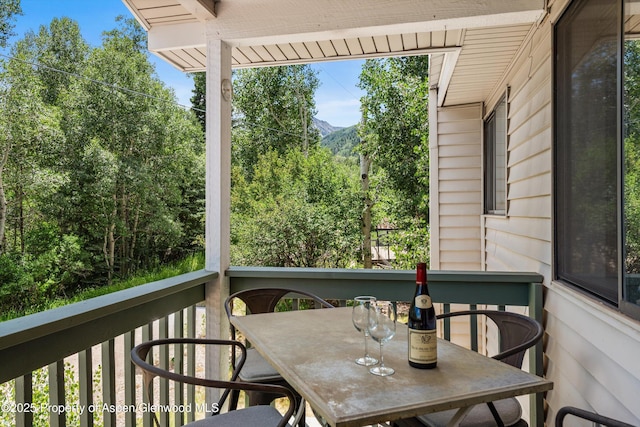 131 Aspen St, Redstone, CO 81623 - balcony with outdoor dining space and a mountain view