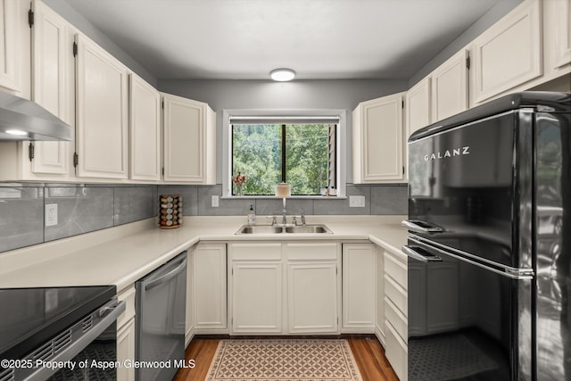 131 Aspen St, Redstone, CO 81623 - kitchen featuring appliances with stainless steel finishes, light countertops, wood finished floors, and backsplash