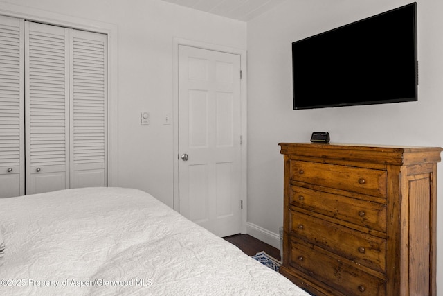 1024 E Cooper Ave Unit 8, Aspen, CO 81611 - bedroom with a closet and dark wood-style floors