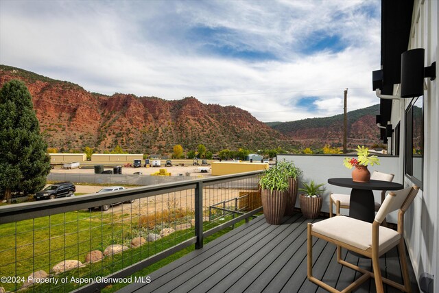 balcony with a mountain view