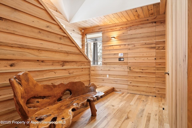 view of sauna / steam room with hardwood / wood-style flooring