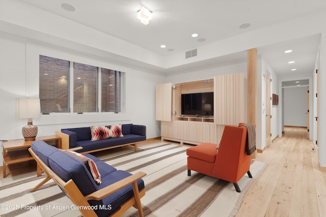 living room featuring light hardwood / wood-style floors