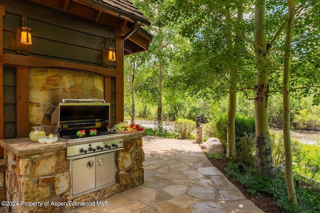 view of patio featuring area for grilling