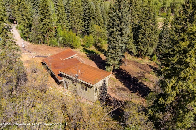768 Kings Lake Rd, Basalt, CO 81621 - view from above of property with a heavily wooded area
