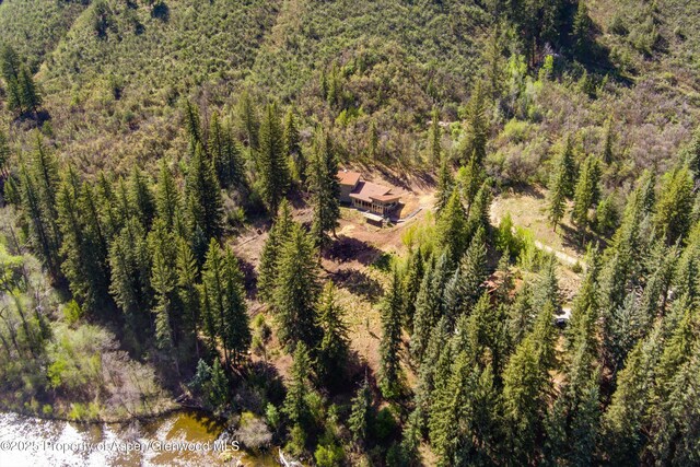 768 Kings Lake Rd, Basalt, CO 81621 - aerial view of property and surrounding area featuring a heavily wooded area