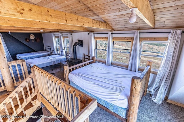 3547 Timberlane Dr Lot 586, Craig, CO 81625 - bedroom featuring wood ceiling, multiple windows, and lofted ceiling