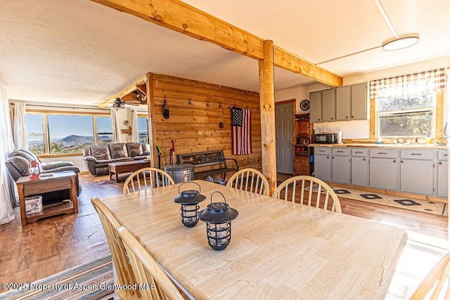 3547 Timberlane Dr Lot 586, Craig, CO 81625 - dining area with light wood-type flooring and beam ceiling