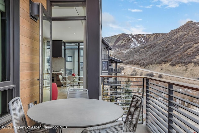 balcony with a mountain view