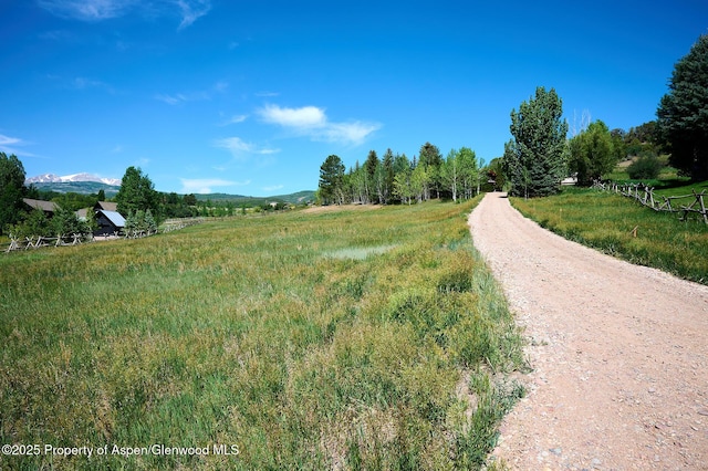 63 Alexander Ave, Snowmass, CO 81654 - view of road featuring a view of rural / pastoral area and a mountain view