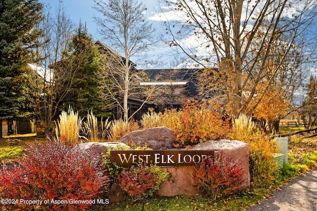 view of community sign