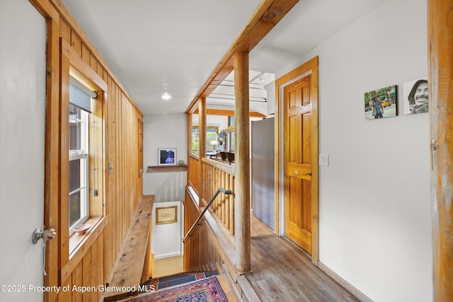 116 S Bill Creek Rd, Carbondale, CO 81623 - corridor with an upstairs landing and wood finished floors